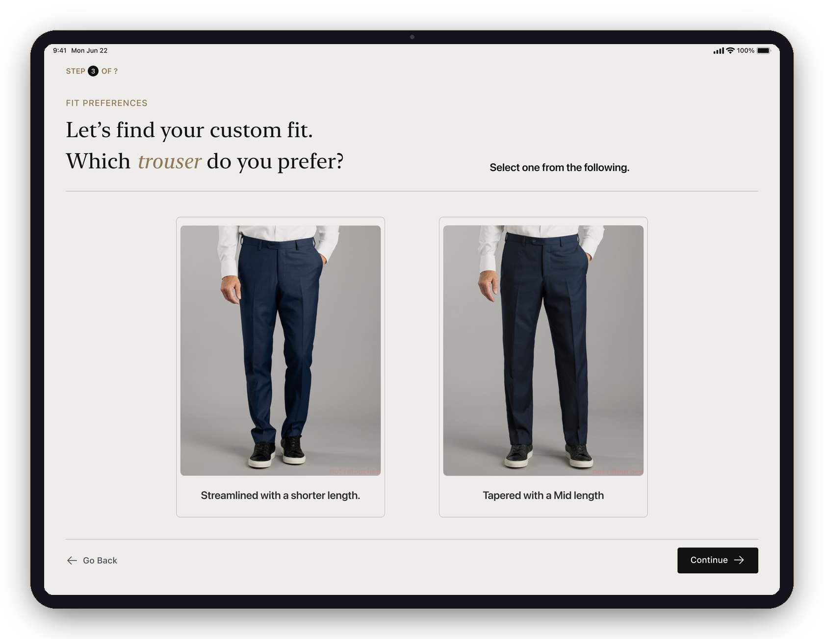 Fit preference — which trouser, two real photos