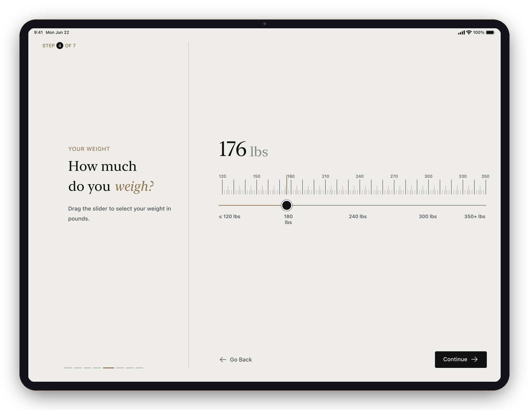 Step — weight, a slider