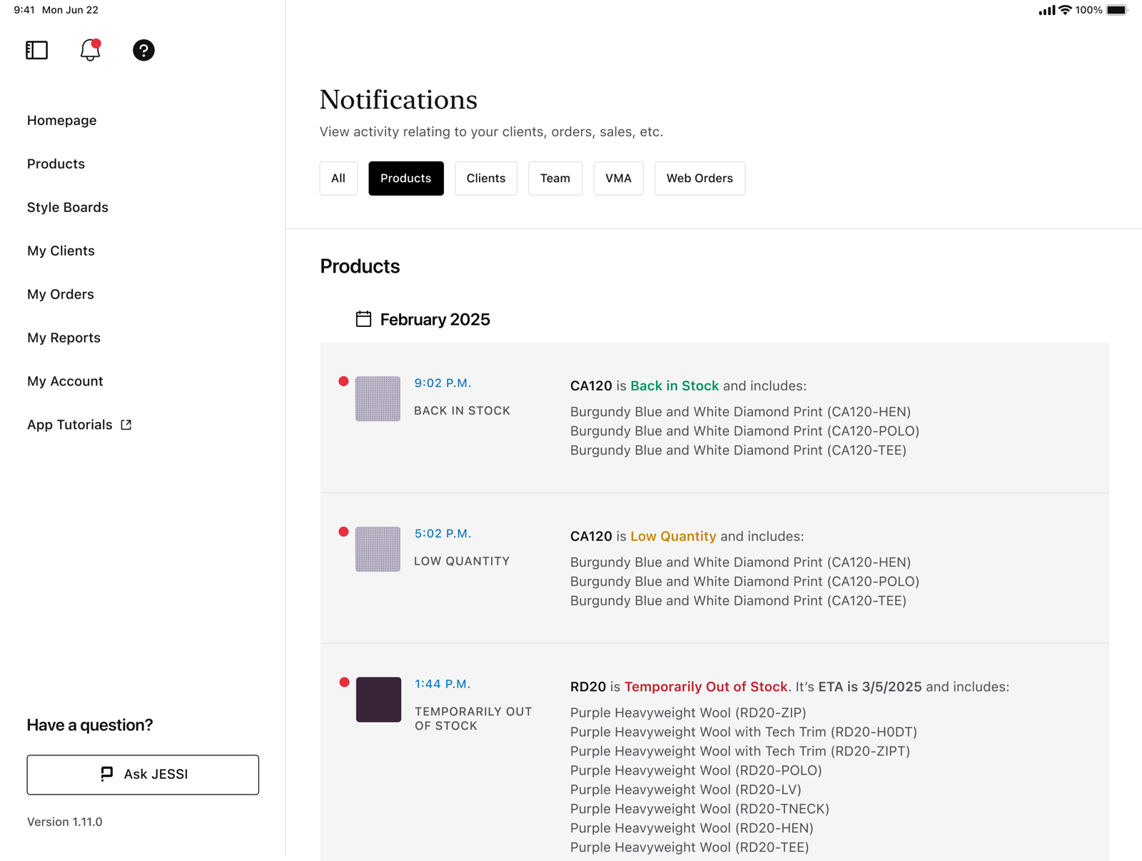 Product notifications &mdash; back in stock, low quantity, temporarily out of stock