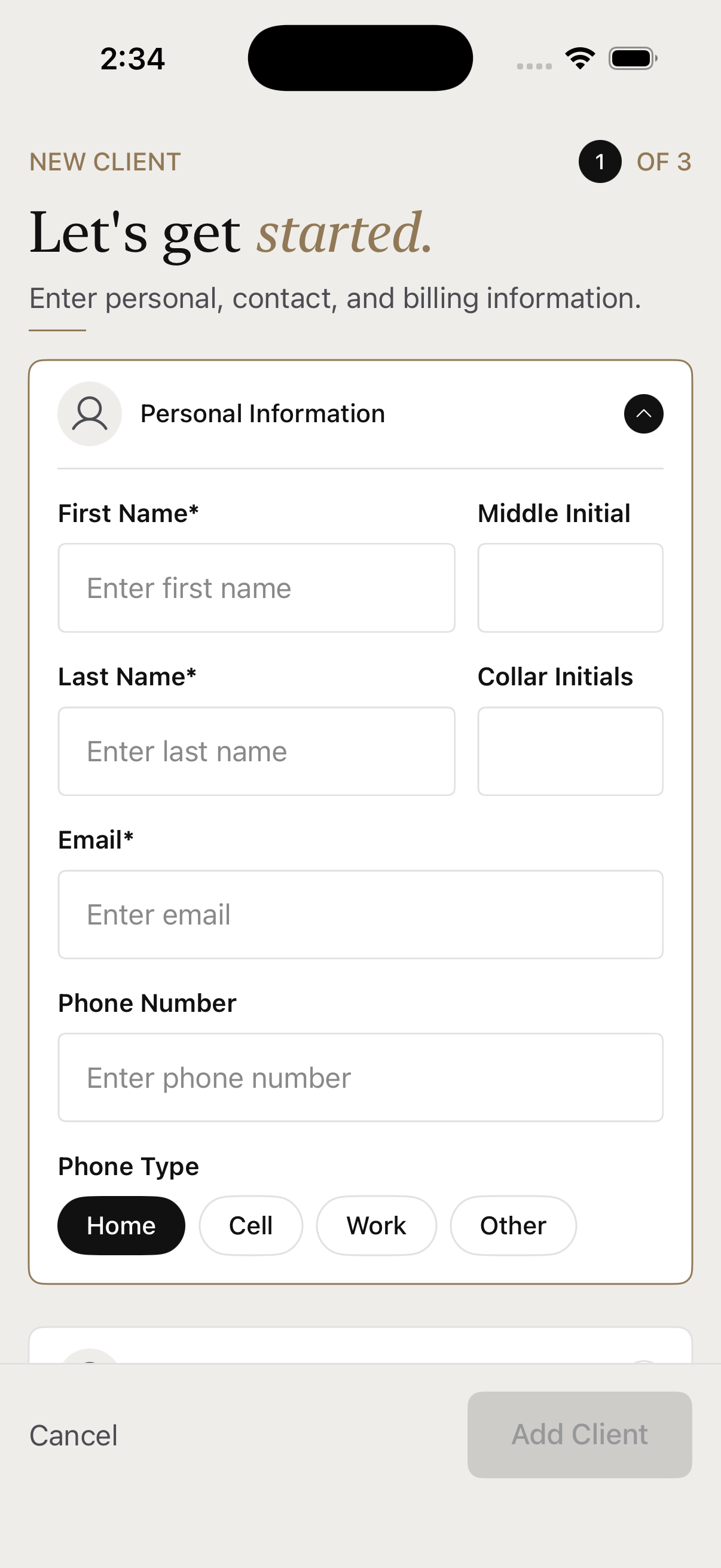 Add client
