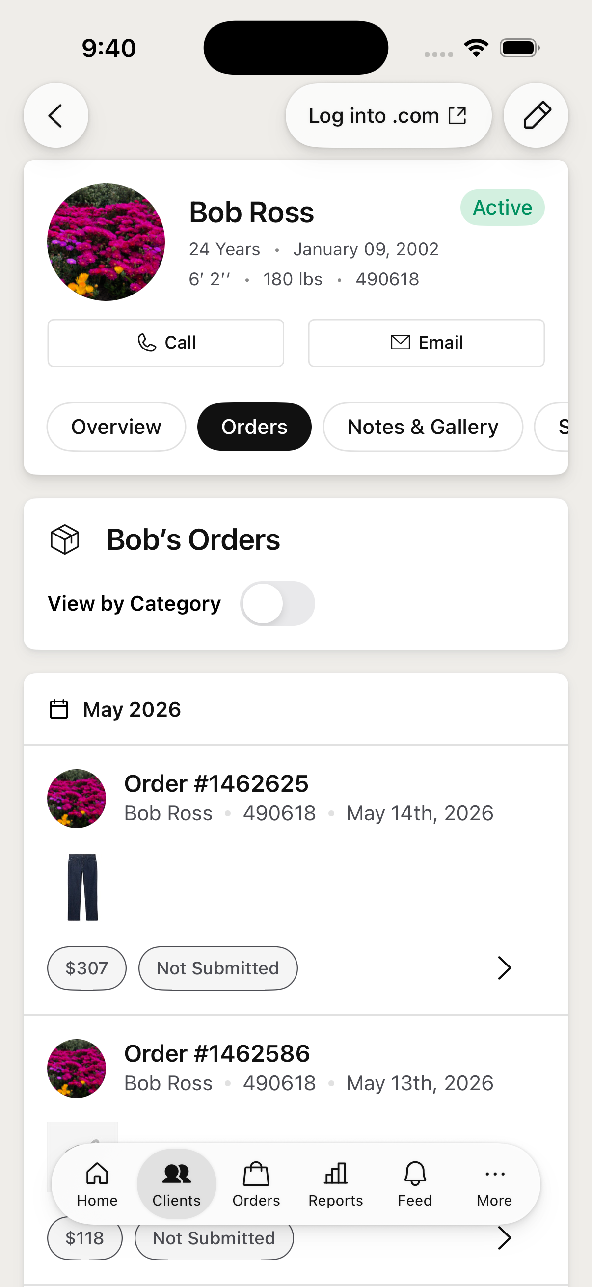 Client orders
