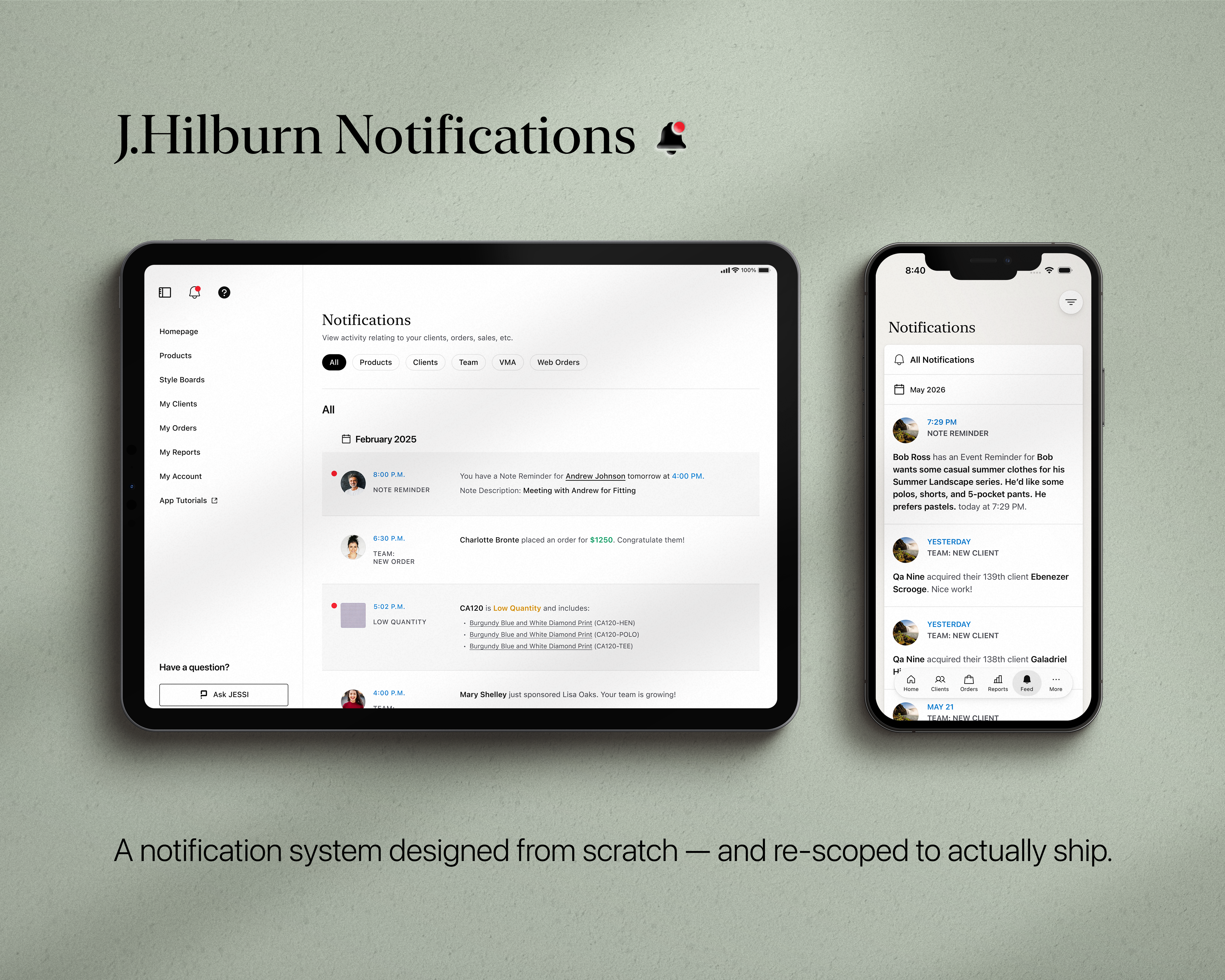 In-App Notifications — a notification system designed from scratch and re-scoped to ship