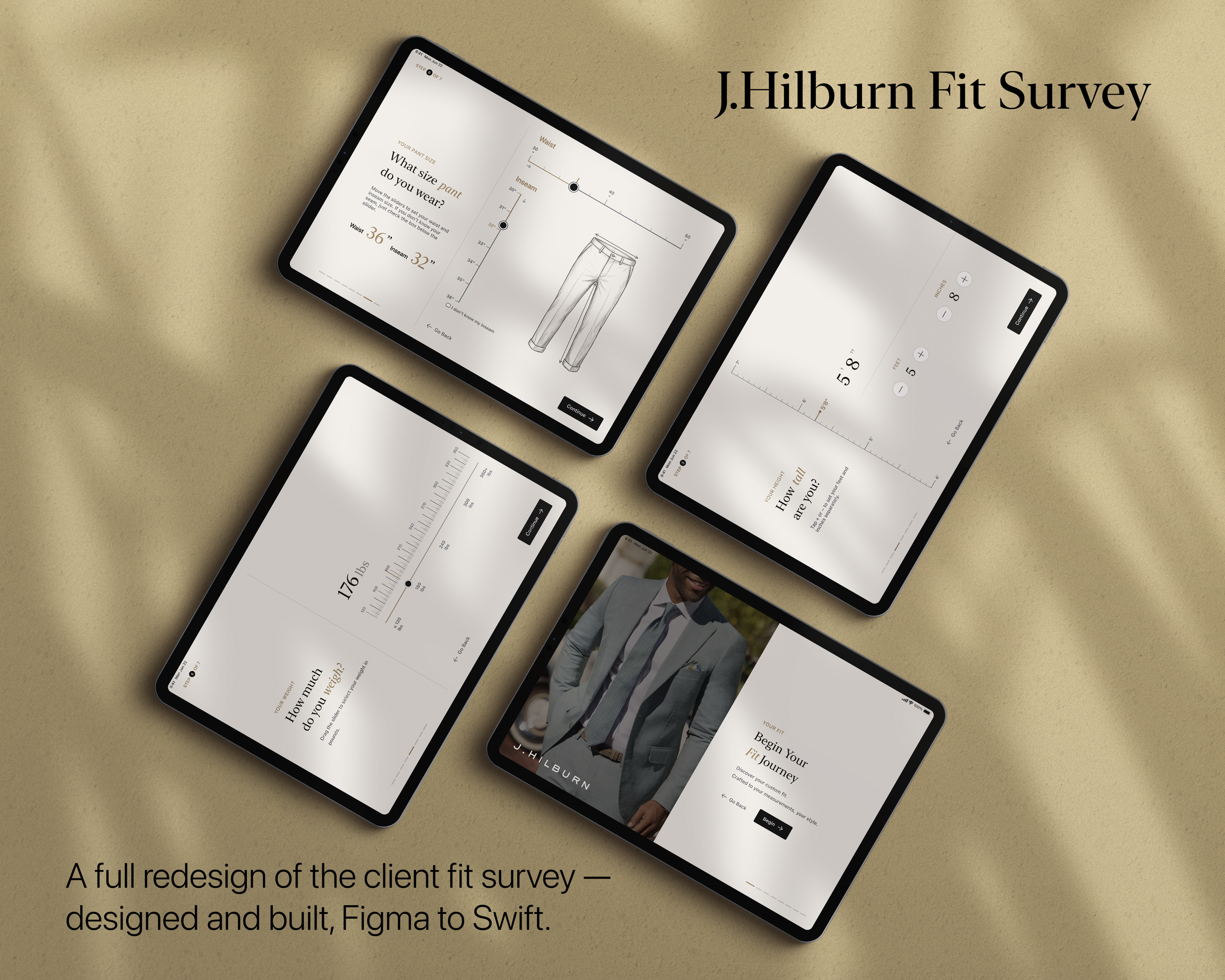 Fit Survey — a full redesign of the client fit survey, designed and built in native iOS